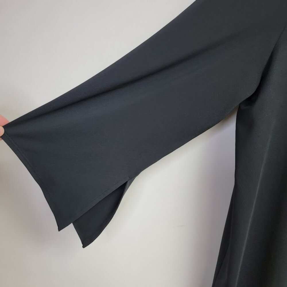 Bob Mackie Wearable Art Black Maxi Dress Size S Embroidery 3/4 Sleeve Whimsigoth - Picture 4 of 13